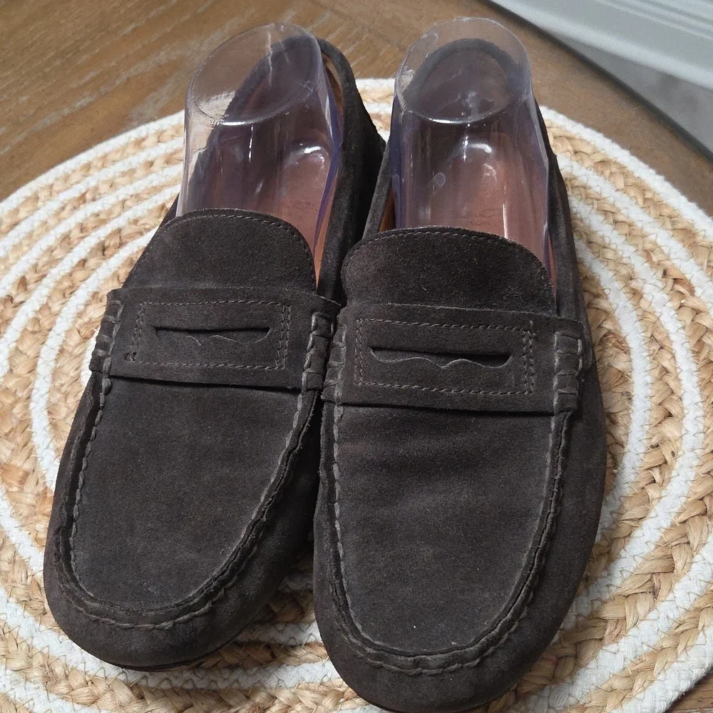 Coach Mott Driver Suede Loafer, Dark Brown Size 8D/41